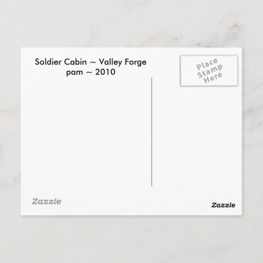 Soldier Cabin ~ Valley Forge Briefkaart (Achterkant)