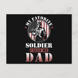 Soldier Dad Gift USA Briefkaart