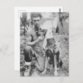 Soldier en Dog Briefkaart (Voorkant / Achterkant)
