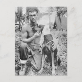 Soldier en Dog Briefkaart