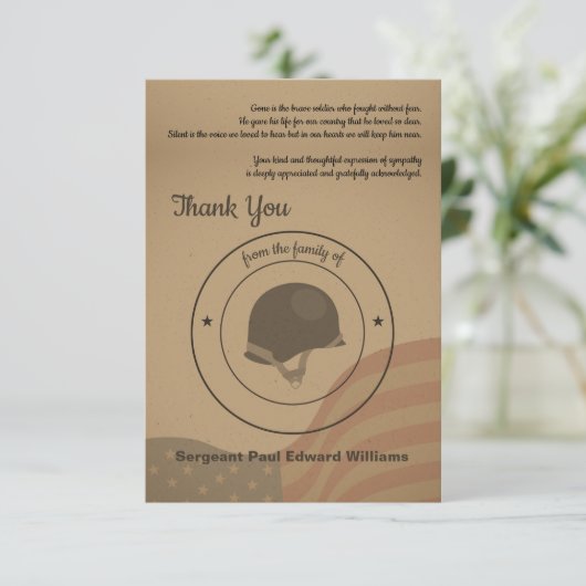 Soldier Funeral - Hartelijk dank Bedankkaart (Staand voorkant)
