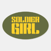 SOLDIER GIRL OVALE STICKER (Voorkant)