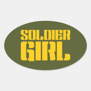 SOLDIER GIRL OVALE STICKER