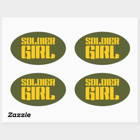 SOLDIER GIRL OVALE STICKER (Vel)