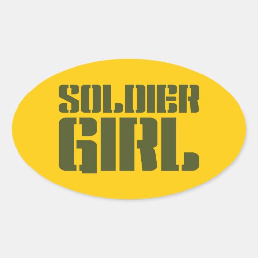 SOLDIER GIRL OVALE STICKER (Voorkant)