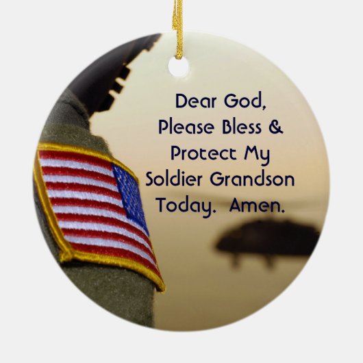 Soldier Grandson Prayer Ornament (Achterkant)