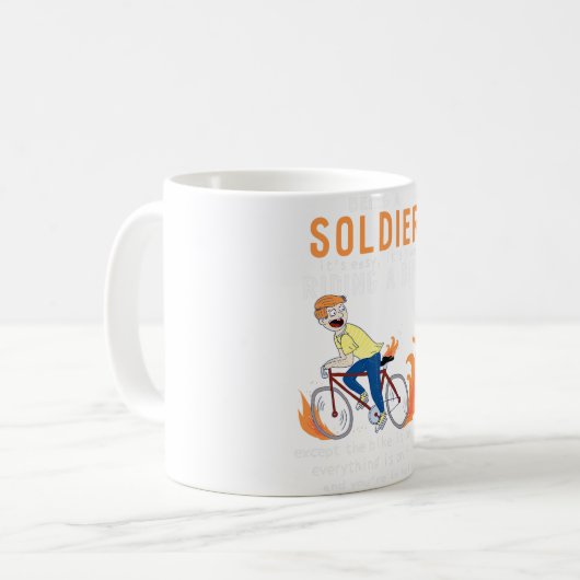 SOLDIER Like Riding Bike Cyclist Funny Koffiemok (Voorkant links)