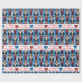 Soldier Nutcracker Persoonlijke naam kerstsneeuw Cadeaupapier (Vlak)