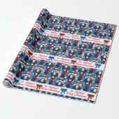 Soldier Nutcracker Persoonlijke naam kerstsneeuw Cadeaupapier (Uitgerold)