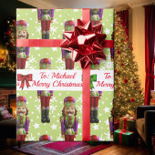 Soldier Nutcracker Persoonlijke naam kerstsneeuw Cadeaupapier