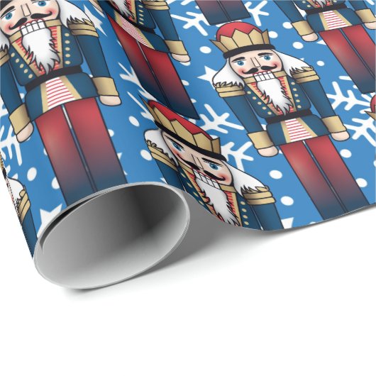 Soldier Nutcracker White Snow Cadeaupapier (Rol Hoek)