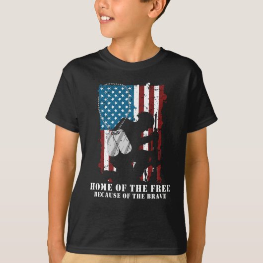 Soldier Proud Veterans Dag Amerikaanse vlag T-shirt (Voorkant)