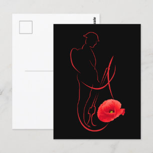 Soldier Rode Klaproos Militaire Herdenking Veteran Briefkaart