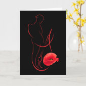 Soldier Rode Klaproos Militaire Herdenking Veteran Kaart (Gele Bloem)