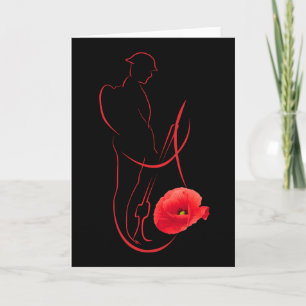 Soldier Rode Klaproos Militaire Herdenking Veteran Kaart