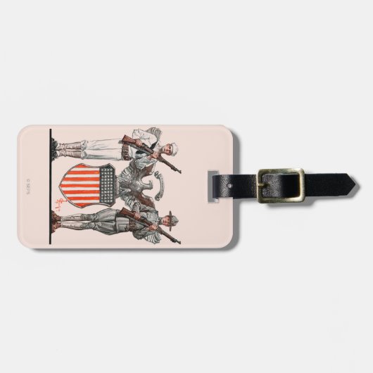 Soldier, Sailor en US Shield Bagagelabel (Voorkant horizontaal)