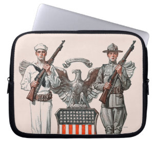 Soldier, Sailor en US Shield Laptop Sleeve