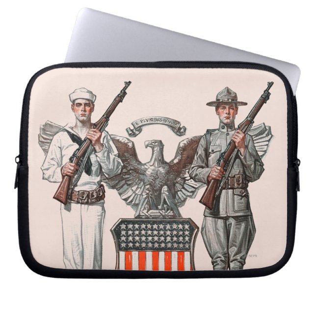 Soldier, Sailor en US Shield Laptop Sleeve (Voorkant)