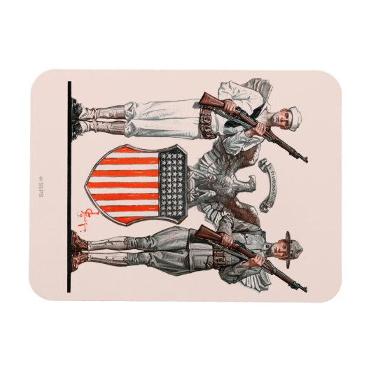 Soldier, Sailor en US Shield Magneet (Horizontaal)