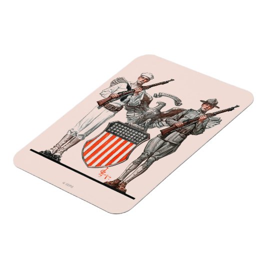 Soldier, Sailor en US Shield Magneet (Linkerzijde)