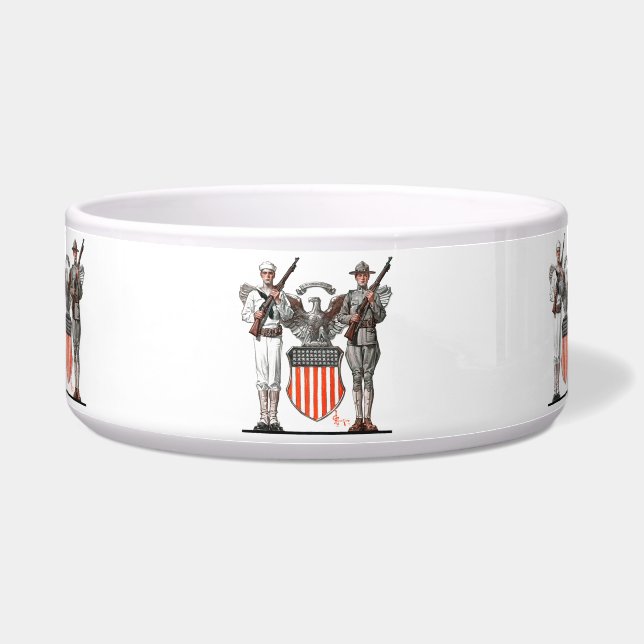 Soldier, Sailor en US Shield Voerbakje (Voorkant)