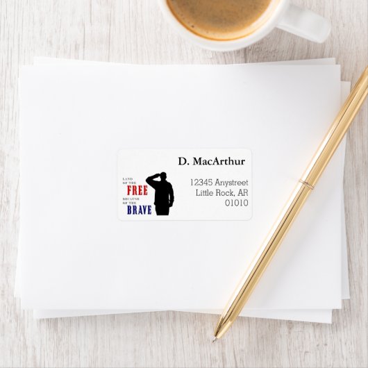 Soldier Salute Adresetiketten Etiket (Insitu)