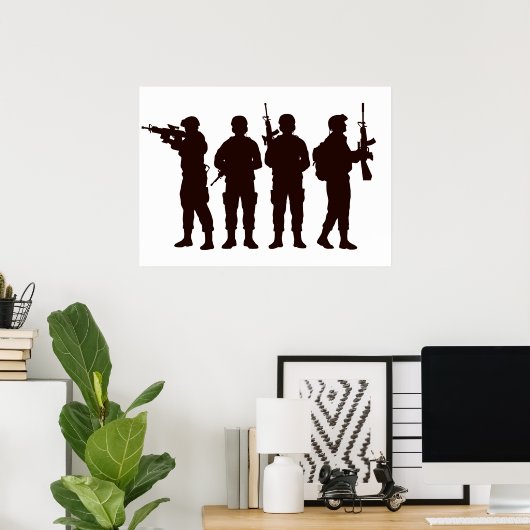 Soldier Silhouette Poster (Thuiskantoor)