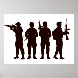 Soldier Silhouette Poster