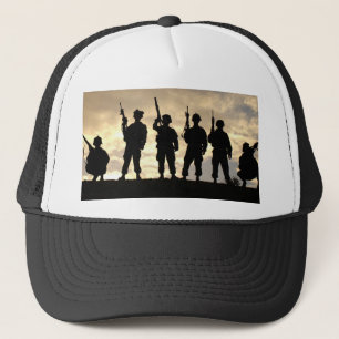Soldier Silhouettes Trucker Pet
