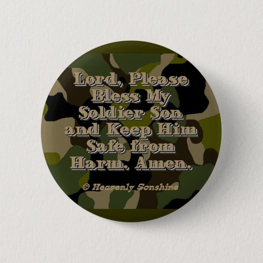 Soldier Son Prayer Ronde Button 5,7 Cm (Voorkant)