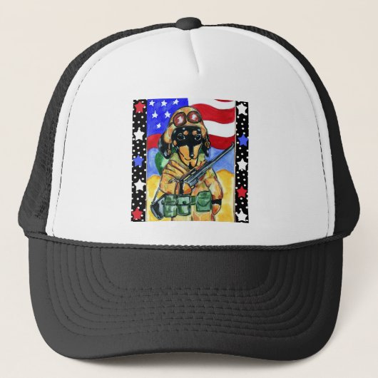 Soldier Teckel Trucker Pet (Voorkant)