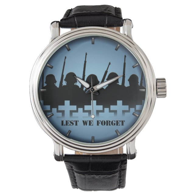 Soldier Tribute Watch Lest We vergeten Wrist Watch Horloge (Voorkant)
