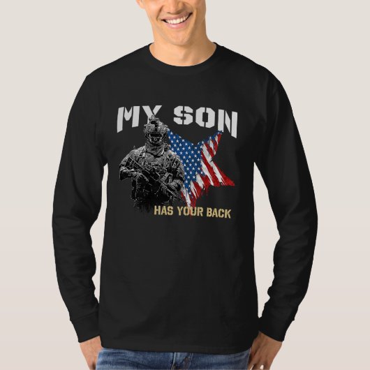 Soldier Veteran My Son Has Your Back T-shirt (Voorkant)