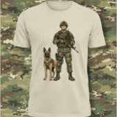 Soldier with Military Dog T-shirt