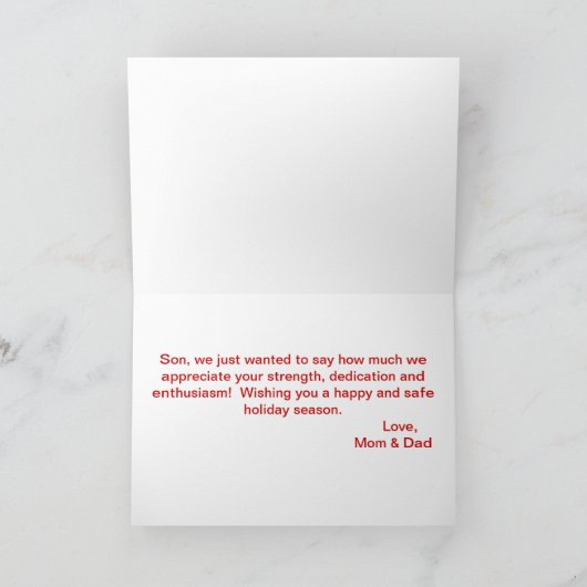 Soldier's Holiday Greeting Feestdagen Kaart (Binnen)