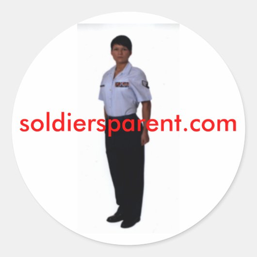 soldiersparent.com ronde sticker (Voorkant)
