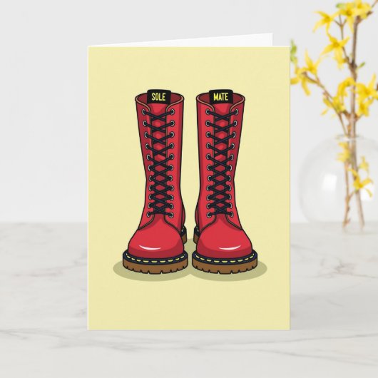 Sole Mate Love Boots Card Kaart (Gele Bloem)