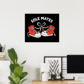 Sole Mates Funny Shoe Pun Dark BG Poster (Thuiskantoor)