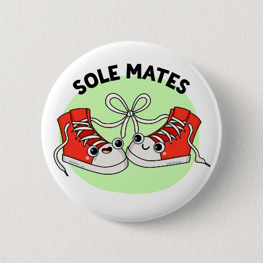 Sole Mates Funny Shoe Pun Ronde Button 5,7 Cm (Voorkant)