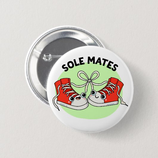 Sole Mates Funny Shoe Pun Ronde Button 5,7 Cm (Voorkant /achterkant)
