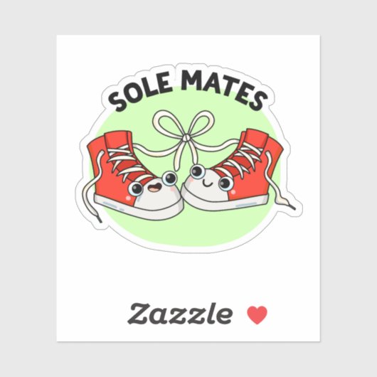 Sole Mates Funny Shoe Pun Sticker (Vel)