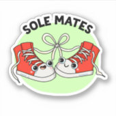 Sole Mates Funny Shoe Pun Sticker (Voorkant)