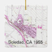 Soledad CA 1955 Map Keramisch Ornament (Achterkant)