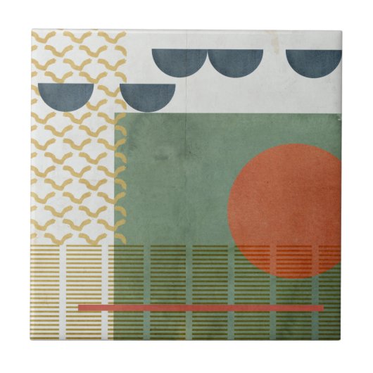 Soleil Rouge III Tegeltje (Voorkant)