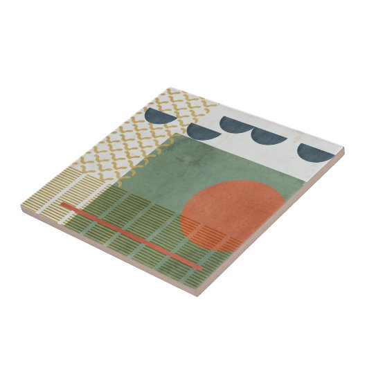 Soleil Rouge III Tegeltje (Zijkant)