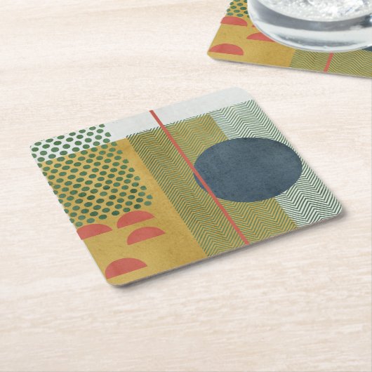 Soleil Rouge IV Kartonnen Onderzetters (Schuin)