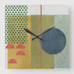 Soleil Rouge IV Vierkante Klok