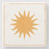 Soleil Sun Sonne Stenen Onderzetter (Voorkant)
