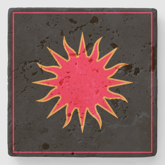 Soleil Sun Sonne Stenen Onderzetter (Voorkant)