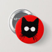 Solemn Hipster Cat met Glasses Silhouette Ronde Button 5,7 Cm (Voorkant /achterkant)